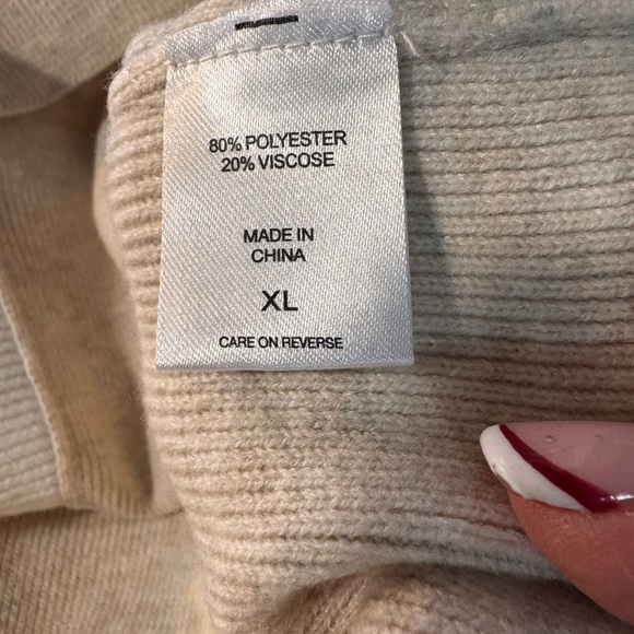 New York & Company Beige & White Collared Sleeveless Cropped Knit Top size xl - Picture 7 of 12